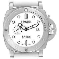 Panerai Submersible QuarantaQuattro Bianco Steel Mens Watch PAM01226 Box Card