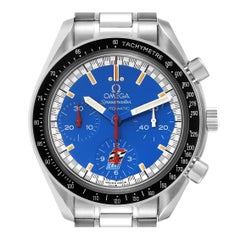 Retro Omega Speedmaster Schumacher Blue Dial Automatic Steel Mens Watch 3510.80.00
