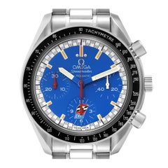 Omega Speedmaster Schumacher Automatik-Herrenuhr aus Stahl mit blauem Zifferblatt 3510.80,00