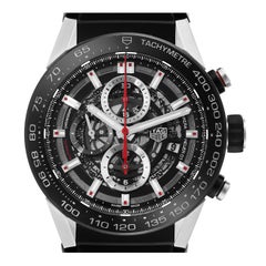 TAG Heuer Carrera Calibre Heuer 01 Skeleton Steel Mens Watch CAR2A1Z Card