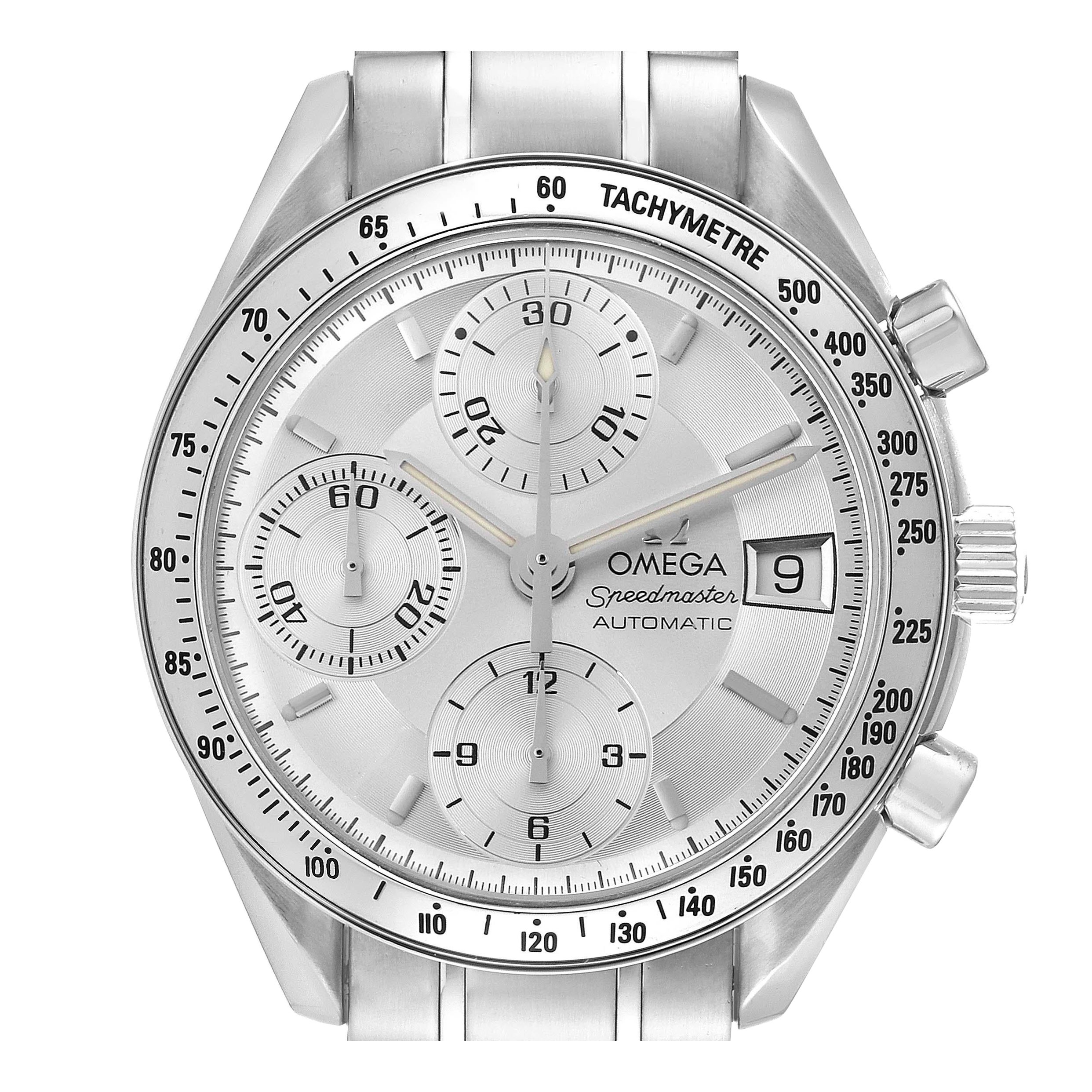 Omega Speedmaster Montre automatique en acier avec cadran argenté pour hommes 3513.30.00 carte en vente