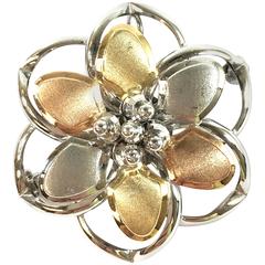 Large Retro Tri Color Gold Pin Pendant 10