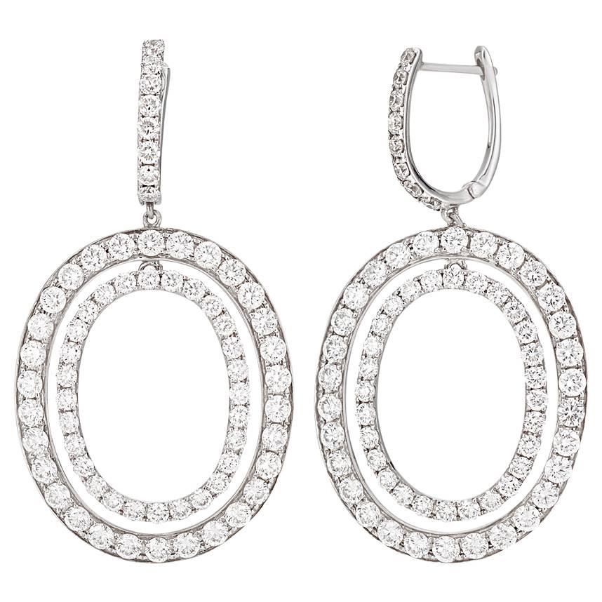 Stunning Oval Diamond Drop Earrings