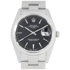 Rolex Oyster Perpetual Date 15200 Black Dial Stainless Men's Watch