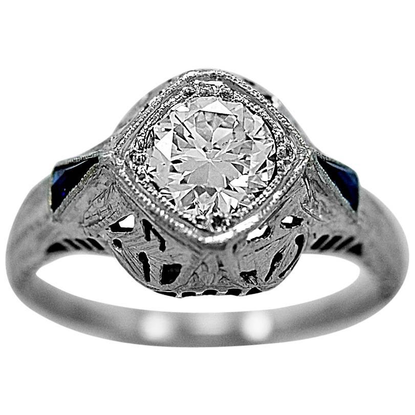 .75 Carat Diamond and 18K White Gold Engagement Ring