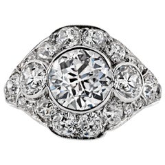 1.74 Karat Diamant im alteuropäischen Schliff H VS2 GIA Vintage Verlobungsring