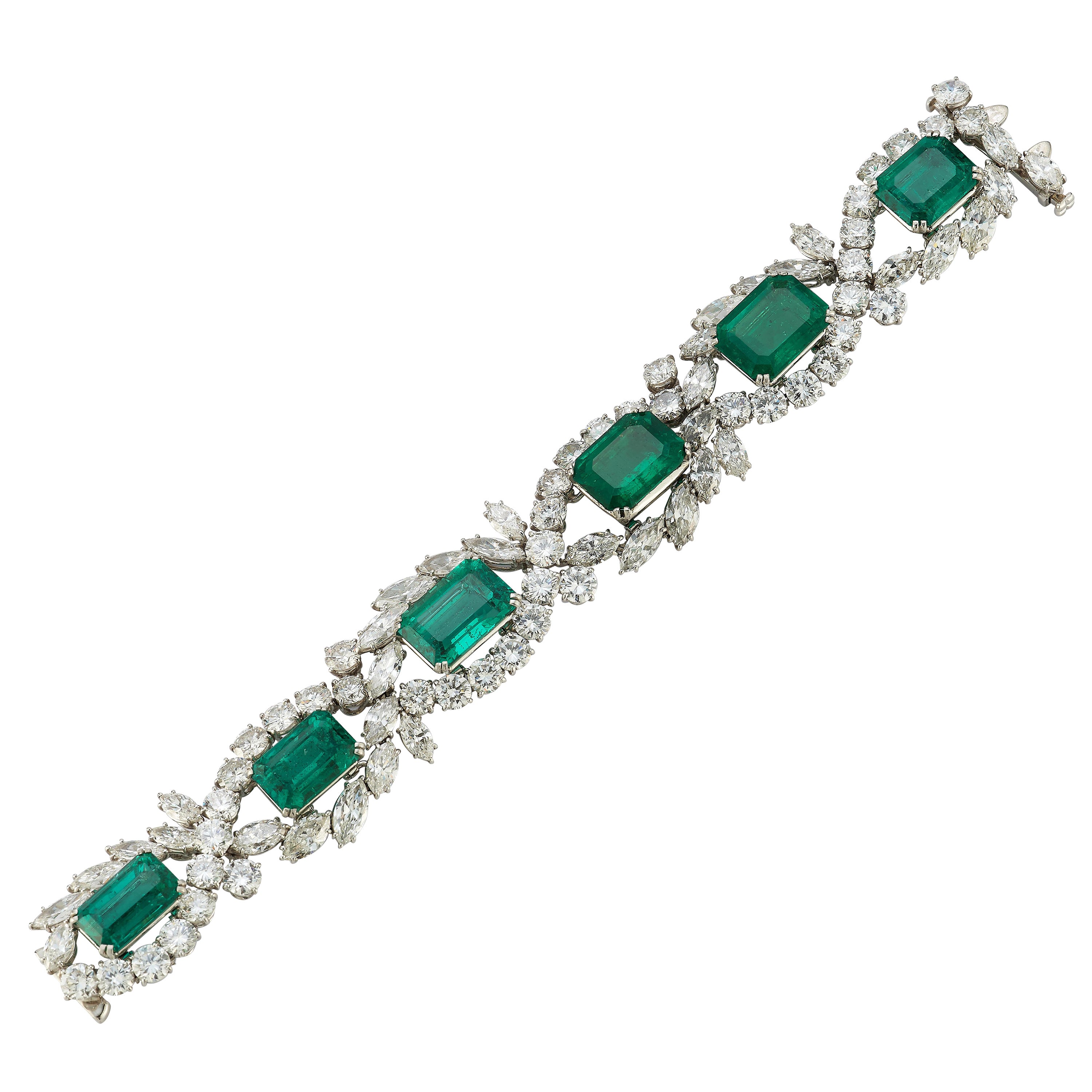 Harry Winston Emerald & Diamond Bracelet 