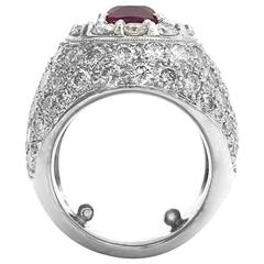 Platinum, 3.54ct Ruby and 9.50Cttw Diamonds Ring Size 6.75