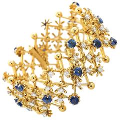 Schlumberger for Tiffany & Co. Diamond Sapphire Gold Bracelet 5