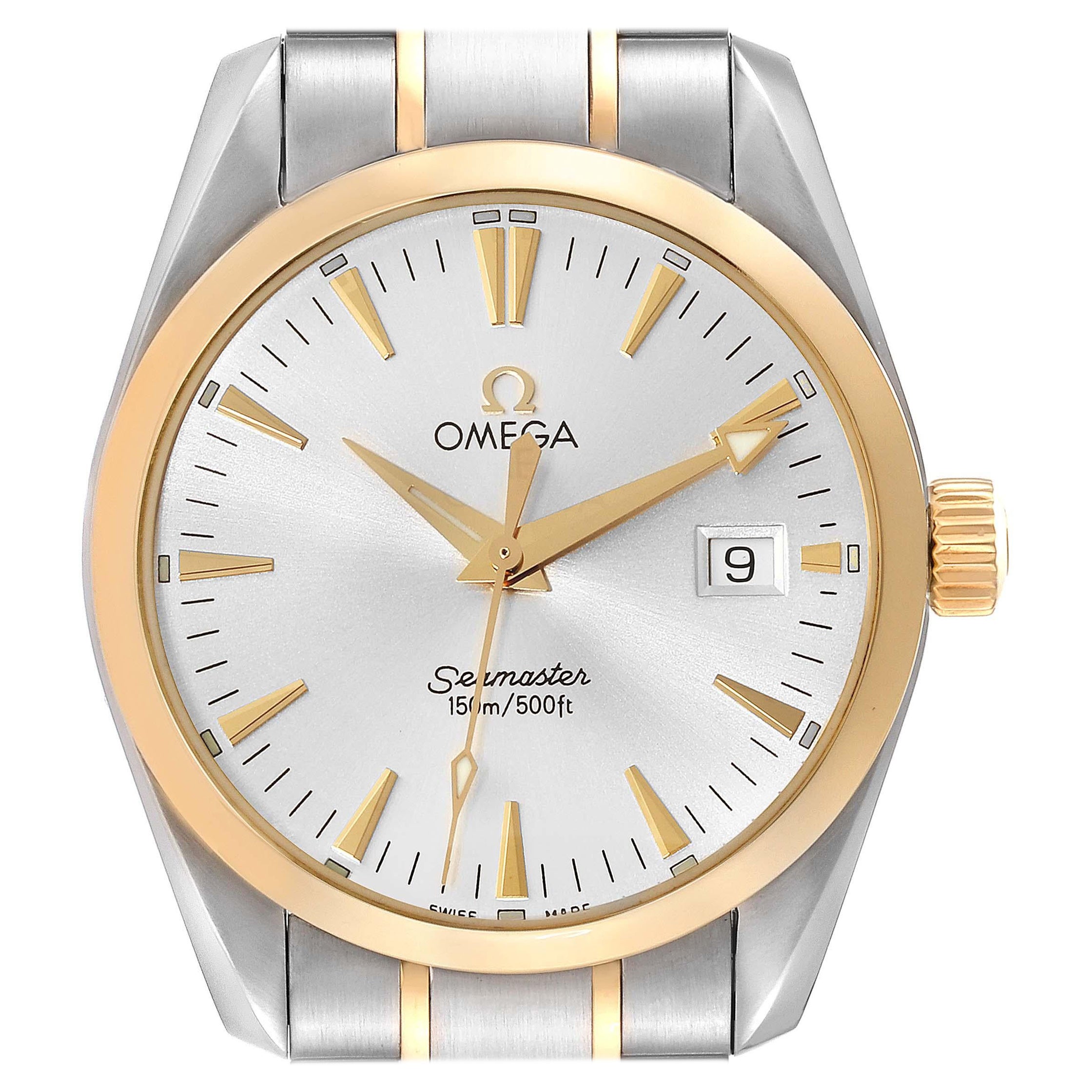 Omega Seamaster Aqua Terra Midsize Steel Yellow Gold Mens Watch 2318.30.00