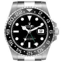 Rolex GMT Master II Black Dial Green Hand Steel Mens Watch 116710 Box Card