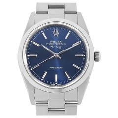 Rolex Air King 14000M Blue Bar Dial, Y Series, Authentic Men's Luxury Watch