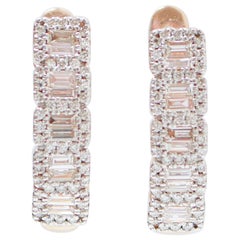 Diamonds, 14 Karat Rose Gold Earrings.
