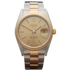 Rolex Date engine turned bezel unisex 15223 watch