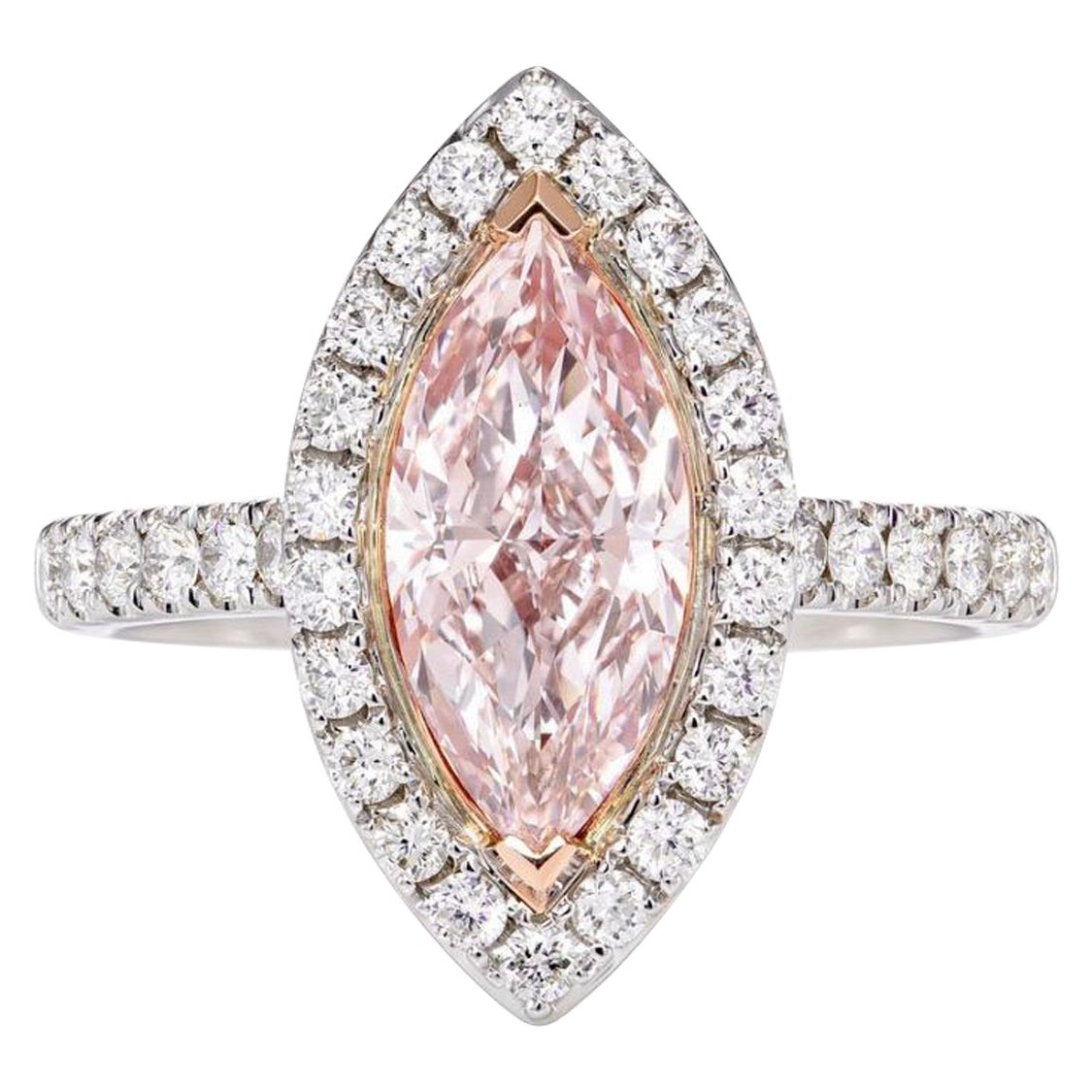 Emilio Jewelry Gia Certified Pink Diamond Ring  For Sale