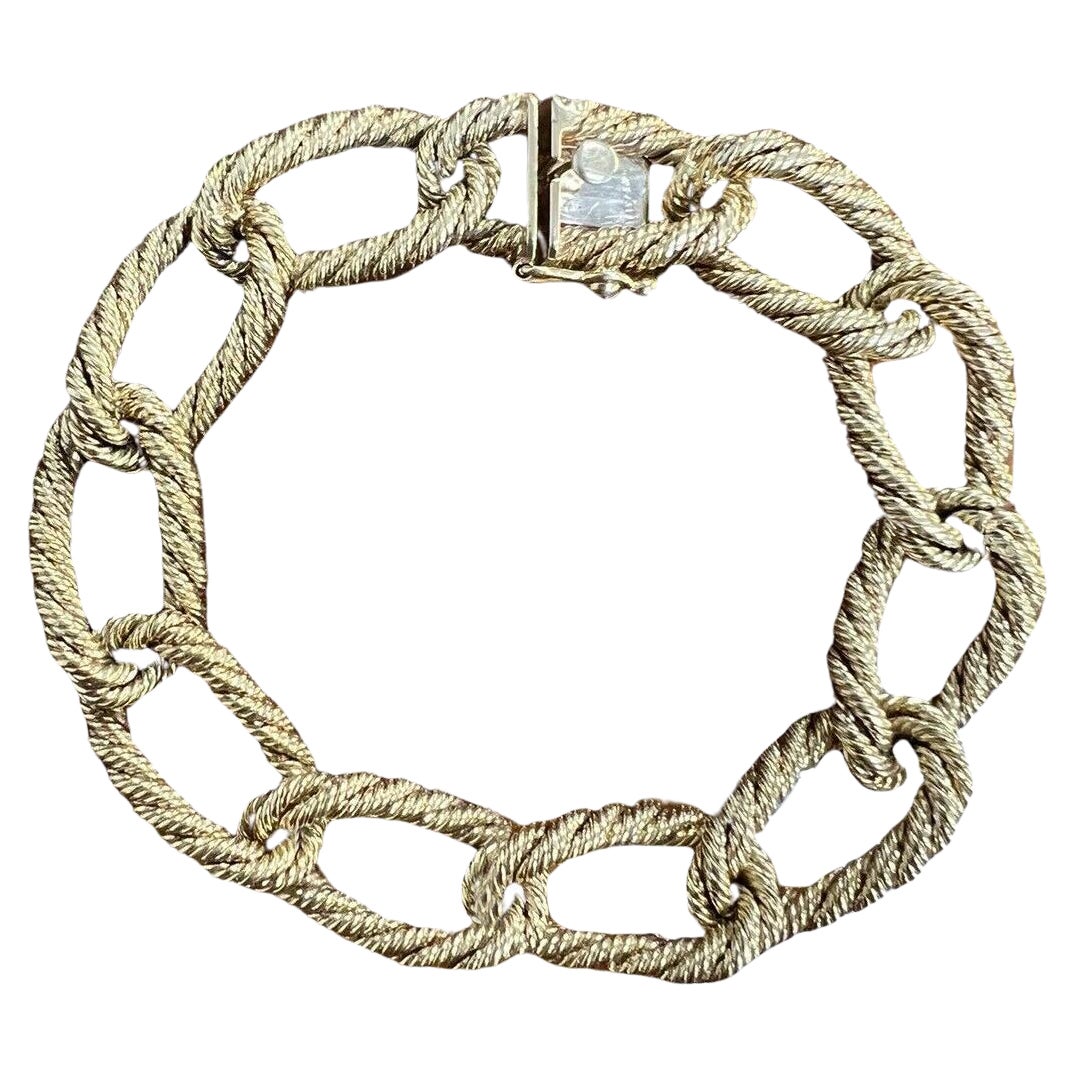 TIFFANY & CO. 18k Yellow Gold Woven Rope Link Bracelet Circa 1960s Vintage