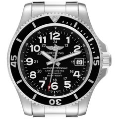 Breitling Superocean II Black Dial Steel Mens Watch A17365 Box Card