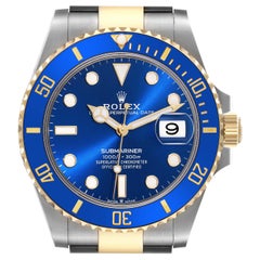 Rolex Submariner 41 Steel Yellow Gold Blue Dial Mens Watch 126613 Box Card