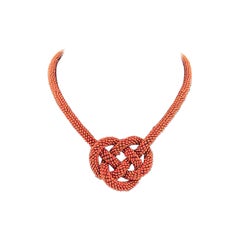 Collier en verre d'art de Murano, collier fait à la main dans le four de Murano,  couleur cuivre