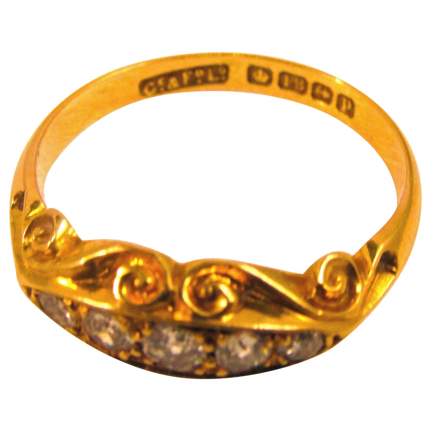 Antique Gold Five Stone Diamond Ring