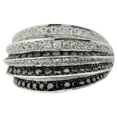 Black and White Diamond Gold Ring