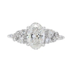 Dazzling 1.12ct Oval Halo Ring in 14K White Gold