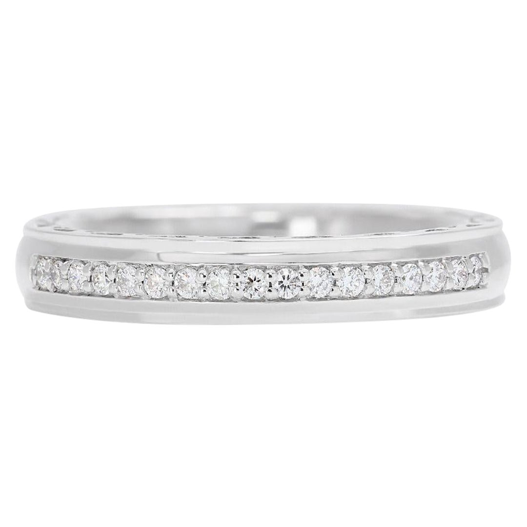Luxurious Half-eternity Diamond Ring in 18K White Gold For Sale