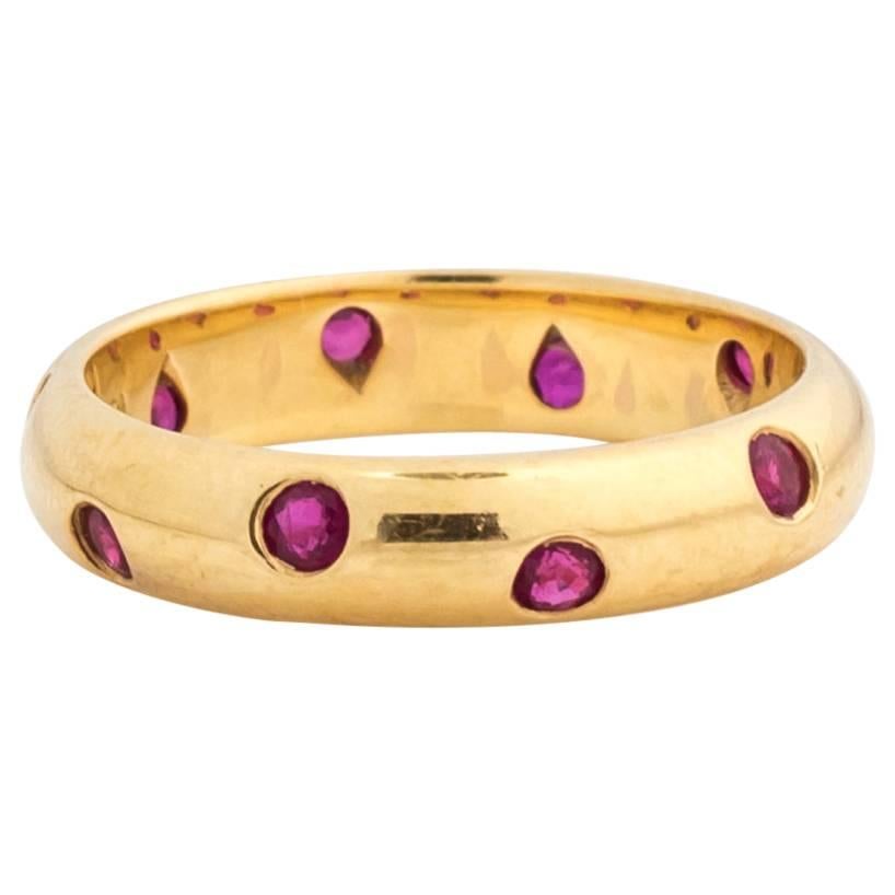 1980s Tiffany & Co. Vintage Etoile 18 karat Gold and Red Ruby Ring