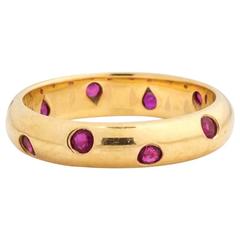 1980s Tiffany & Co. Vintage Etoile 18 karat Gold and Red Ruby Ring 