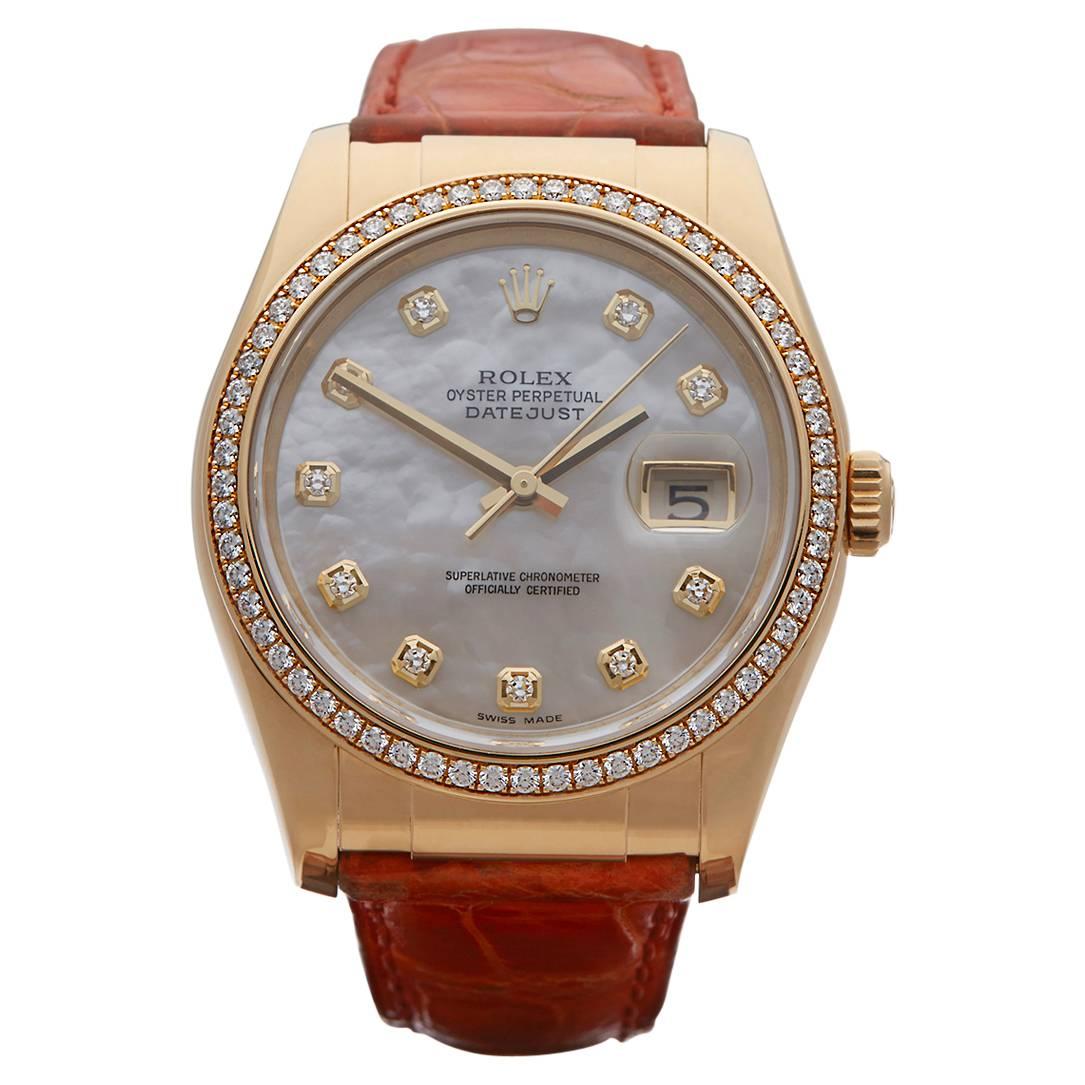 Rolex Datejust Mother of Pearl Diamonds Unisex 116188 Watch