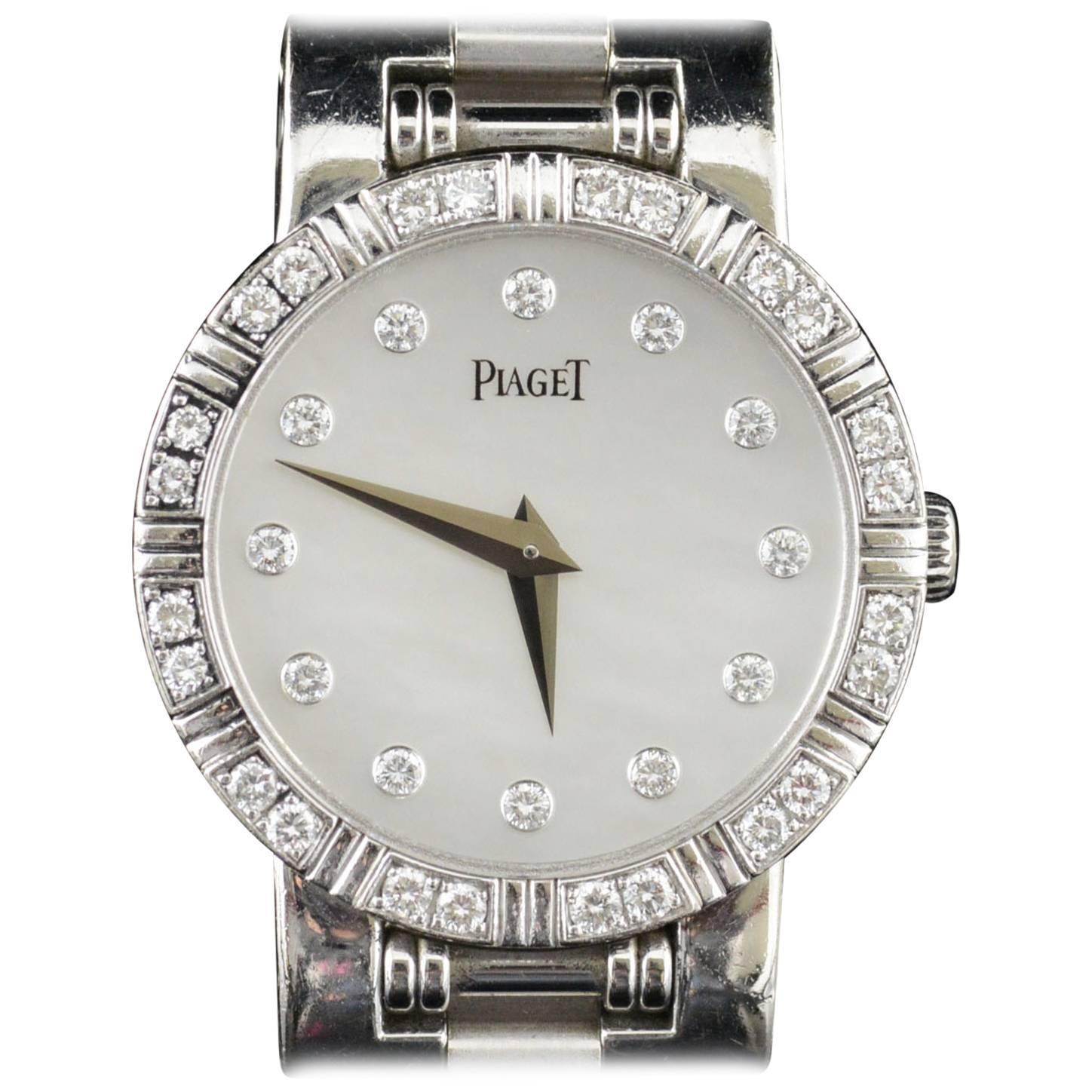 Diamond Dial and Diamond Bezel Piaget Dancer Gold Ladies Watch For Sale