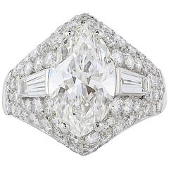 Bulgari GIA Certified 3.06 Carat Marquise Cut Diamond Platinum Ring 11