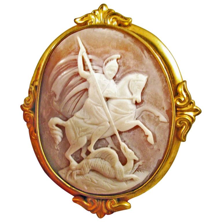 Cameo Italiano Limited Edition 48x35mm Oval Dragon Cameo Brooch Pendant main image 0