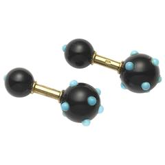 Vintage Jean Schlumberger for Tiffany & Co. Black Onyx & Turquoise Cufflinks