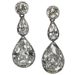 Antique Diamond Drop Earrings 