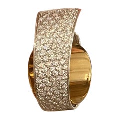 SCAVIA 4.20 Ct Diamonds Pavè Clip-on earrings Set In 18K White Yellow Gold