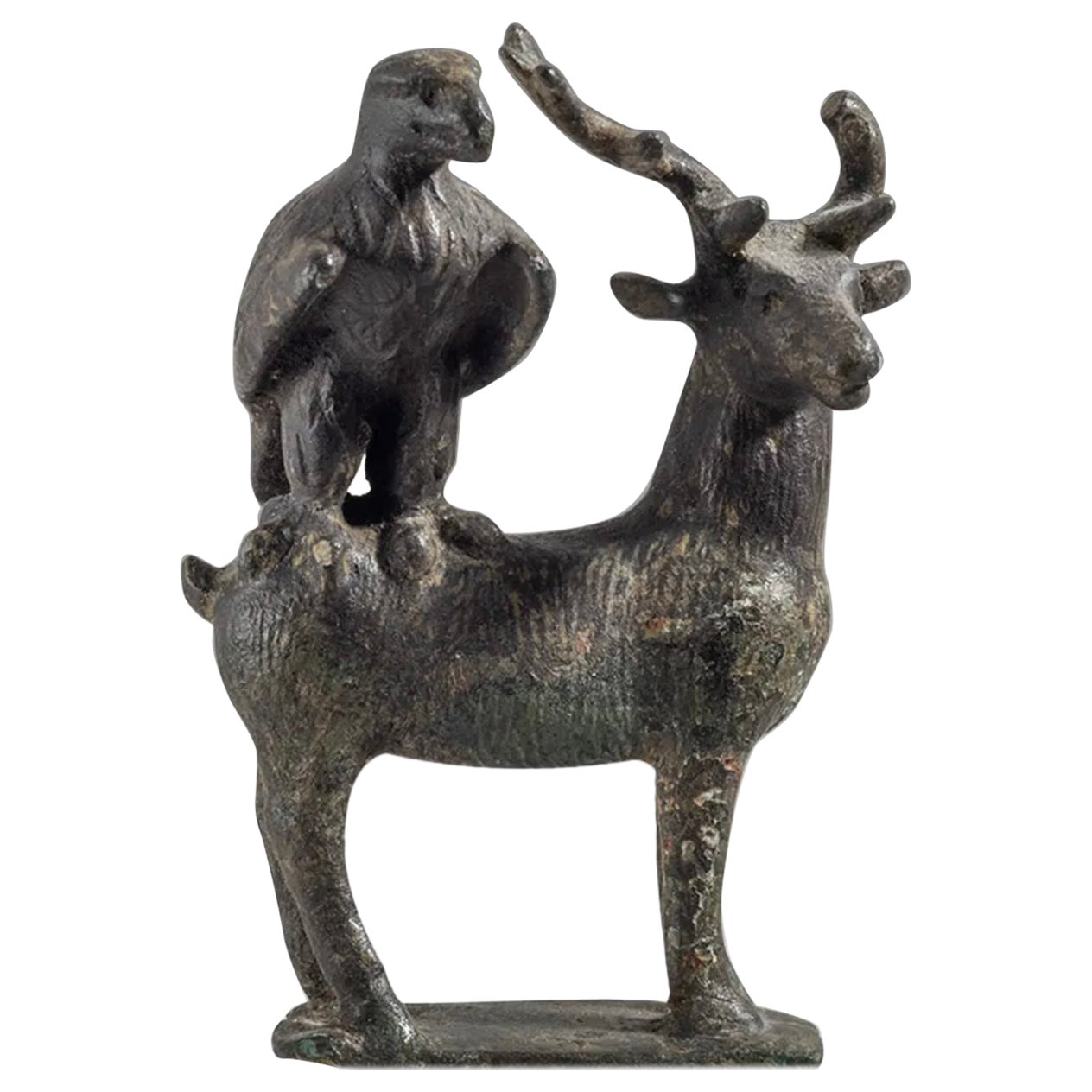 Ancienne garantie militaire romaine rare cerf et aigle en bronze du 1e au 2e siècle de notre ère en vente