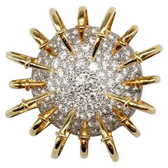 TIFFANY & CO. SCHLUMBERGER Apollo Diamond Platinum Gold Brooch 1