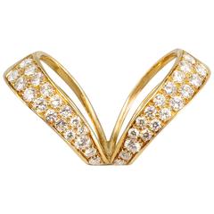 Vintage Chic FRENCH Diamond  Gold Scarf Ring