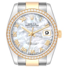 Rolex Datejust Stahl-Gelbgold-Perlmutt-Diamant-Herrenuhr 116243