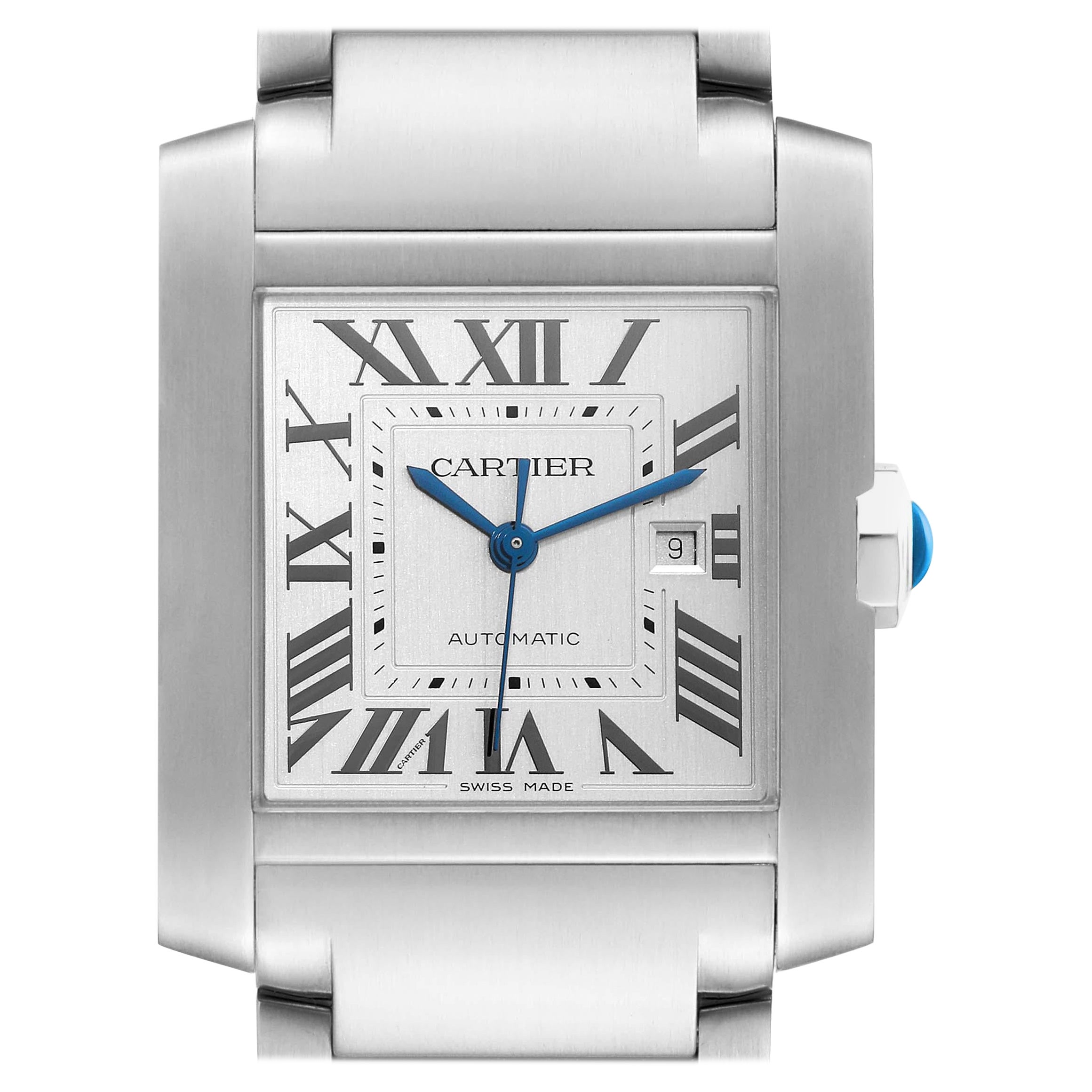 Cartier Tank Francaise Large Automatic Steel Mens Watch WSTA0067 For Sale