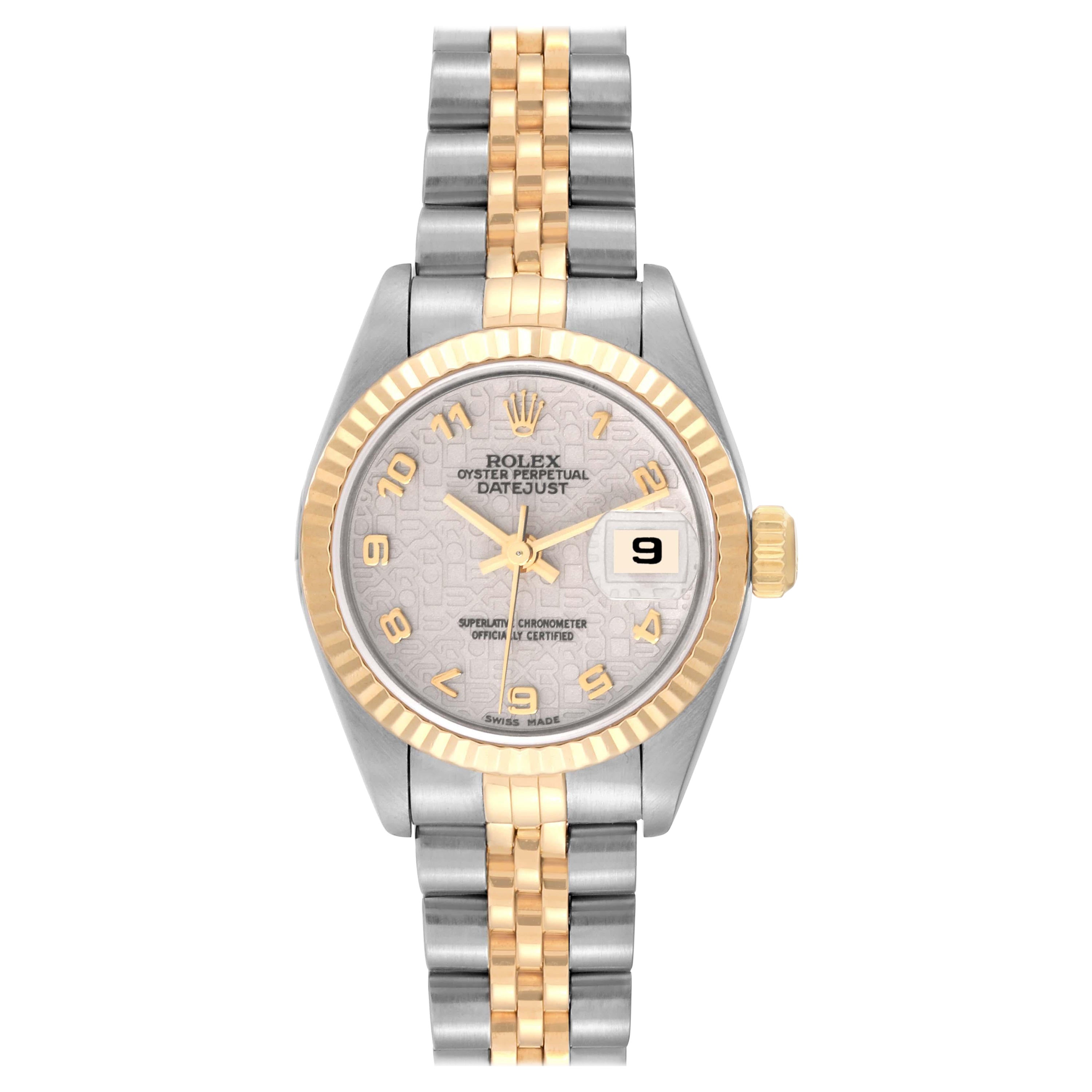 Rolex Datejust Steel Yellow Gold Ivory Anniversary Dial Ladies Watch 79173 For Sale