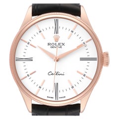 Rolex Cellini Time Weißes Zifferblatt Roségold Herrenuhr 50505