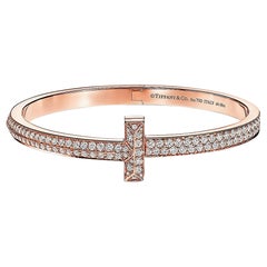 Tiffany & Co Diamant-T-Armband aus Roségold mit Diamanten