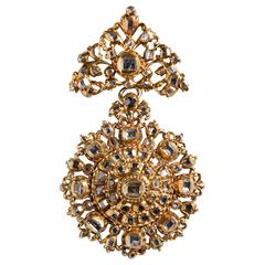 Antique 17th Century Spanish Diamond Gold Pendant