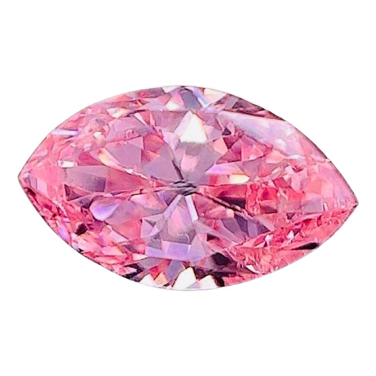 Emilio Jewelry Gia Certified Vivid Pink Marquise Diamond For Sale