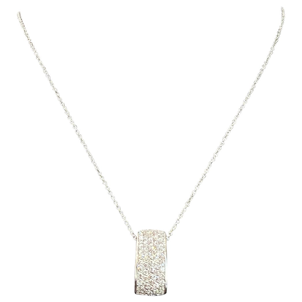 0.63 Carat Diamond White Gold Chain Necklace 