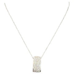 0.63 Carat Diamond White Gold Chain Necklace 
