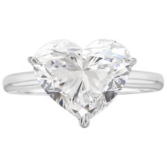 Exceptional GIA Certified 5 Carat Heart Shape Diamond Ring