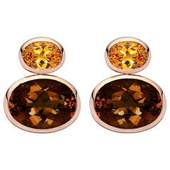 Colleen B. Rosenblat Smokey Quartz Citrin Earrings 7